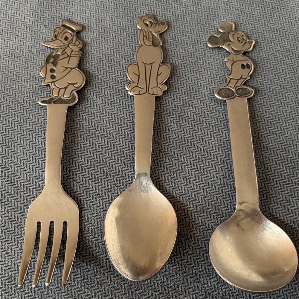 Disney Stainless Steel Character Flatware Set - Mickey, Donald, Pluto